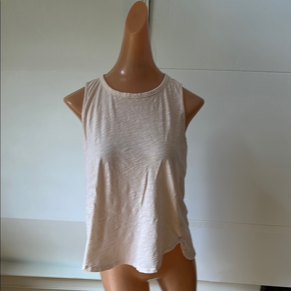 LOFT Cream Relaxed Sleeveless Tank Top